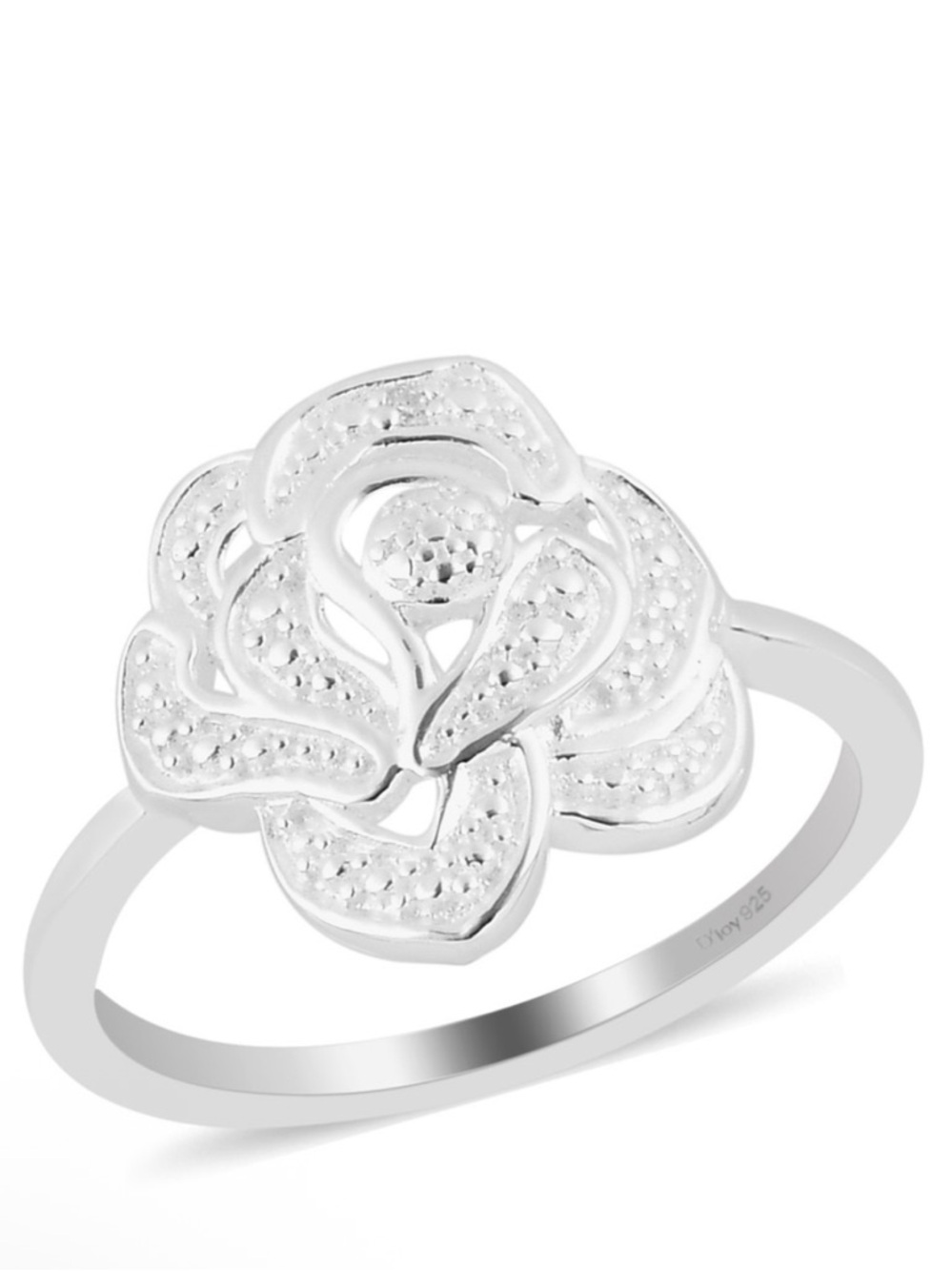 Moissanite Accent Fancy Ring in Sterling Silver Ring
